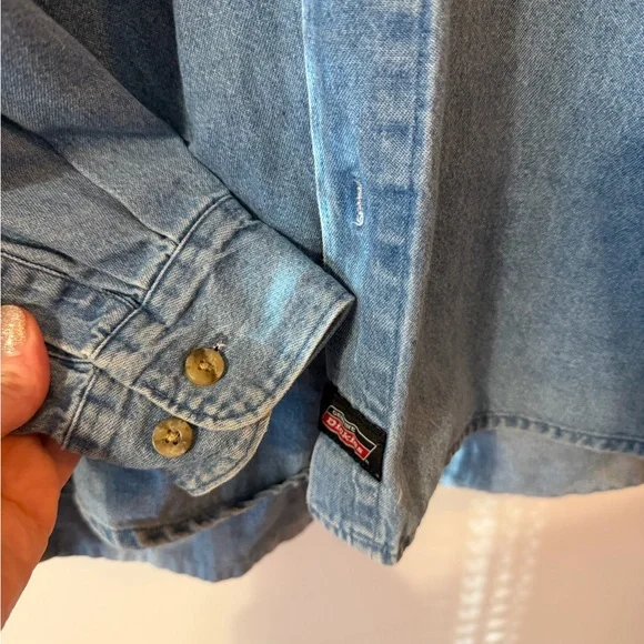 Dickies Light Blue Denim Shirt - Picture 4 of 5